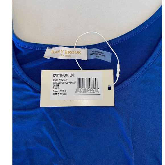 BLUE TANK DRESS RAMY BROOK SIZE LARGE NWT - Picture 4 of 4